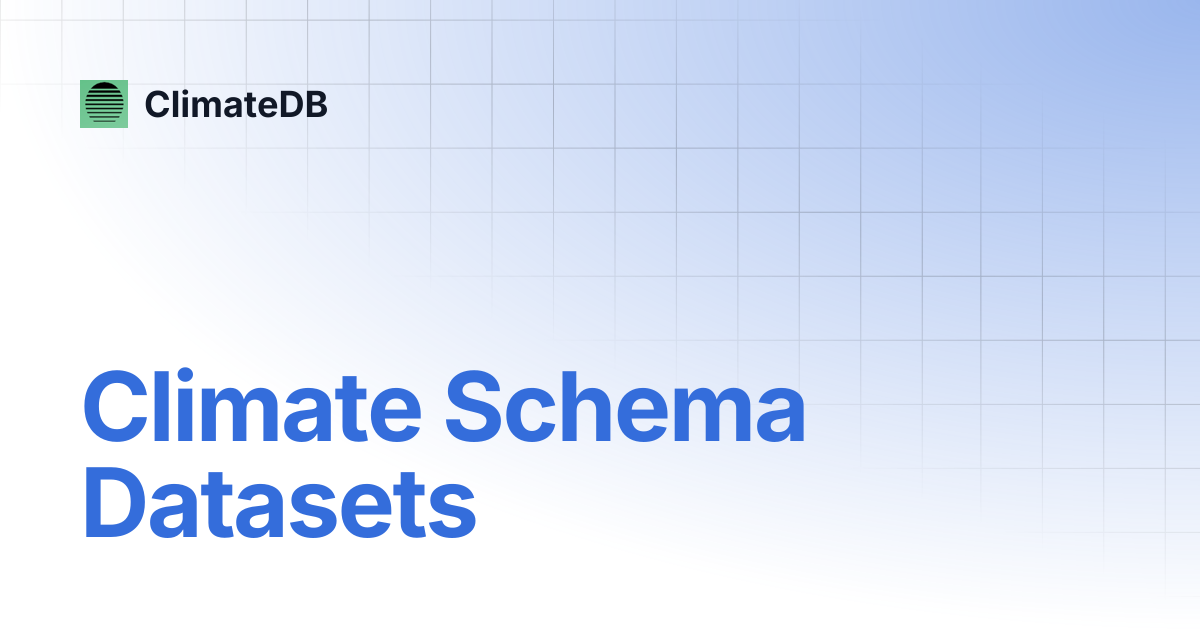 Climate Schema Datasets | ClimateDB